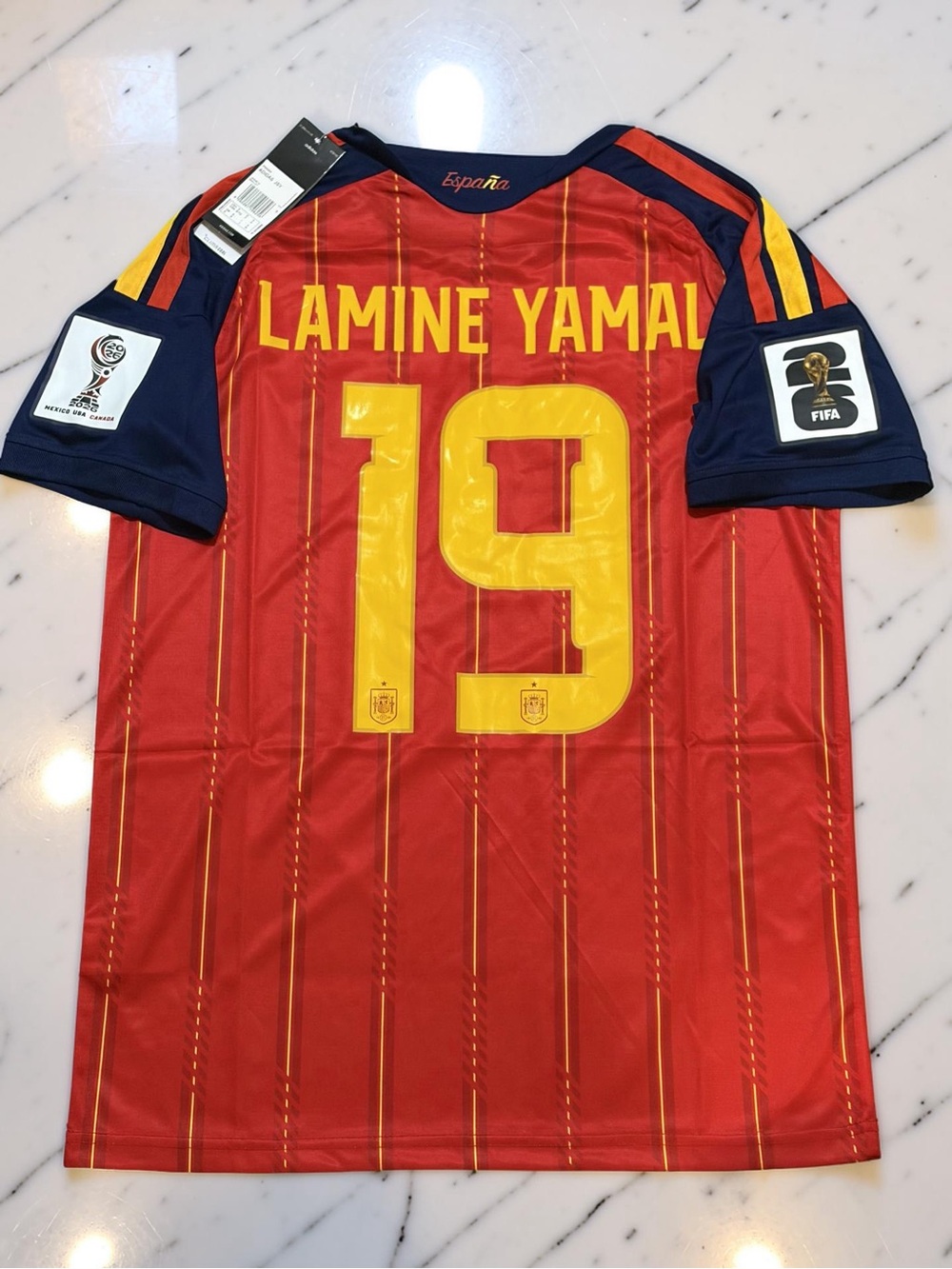 Spain Lamine Yamal #19 Soccer Jersey 2026 Home España Football Shirt